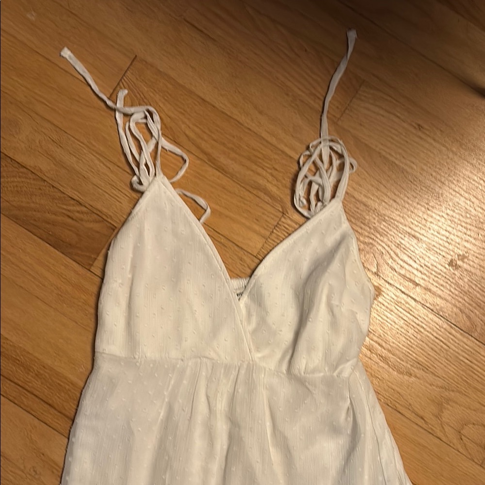 Abercrombie & Fitch White Ruffled Tiered Maxi Dress